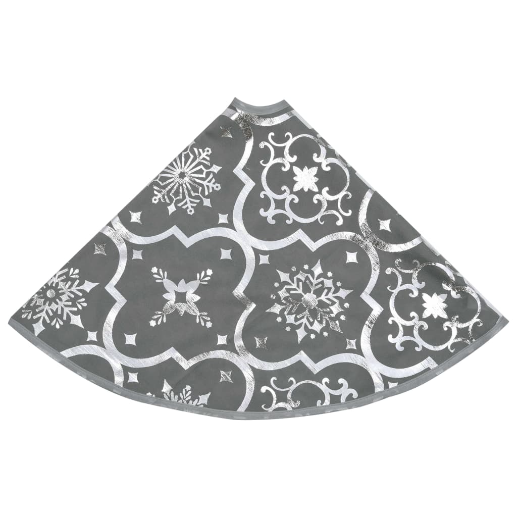 vidaXL Luxury Christmas Tree Skirt with Sock Grey 150 cm Fabric