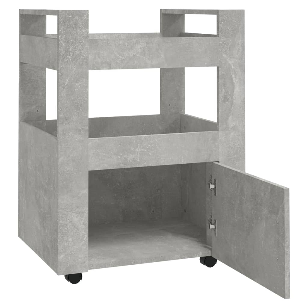 vidaXL Kitchen Trolley Concrete Grey 60x45x80 cm Engineered Wood