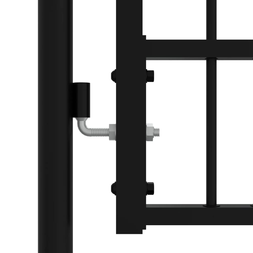 vidaXL Fence Gate with Spear Top Black 406x198 cm Powder-coated Steel