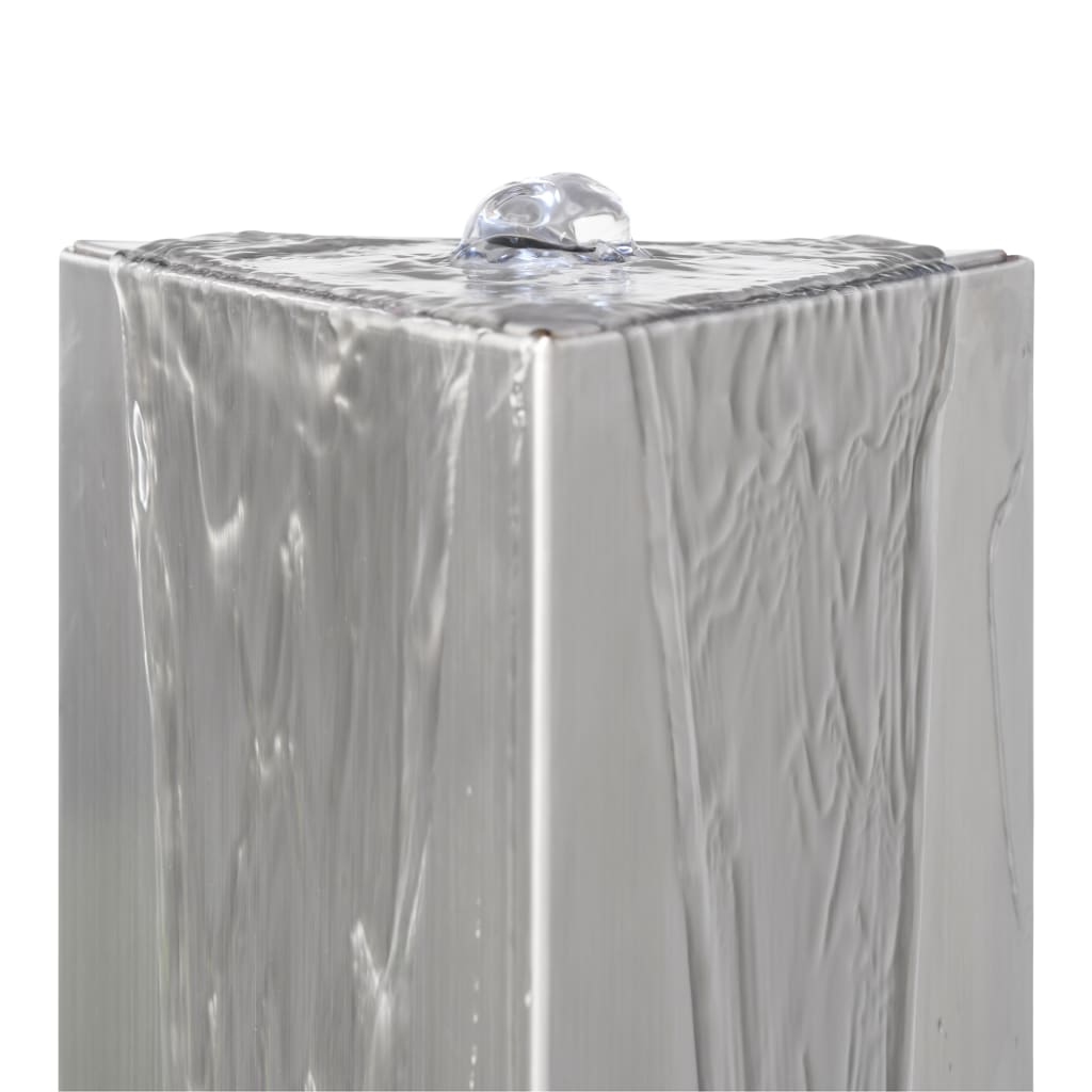 vidaXL Garden Fountain Silver 37.7x32.6x110 cm Stainless Steel