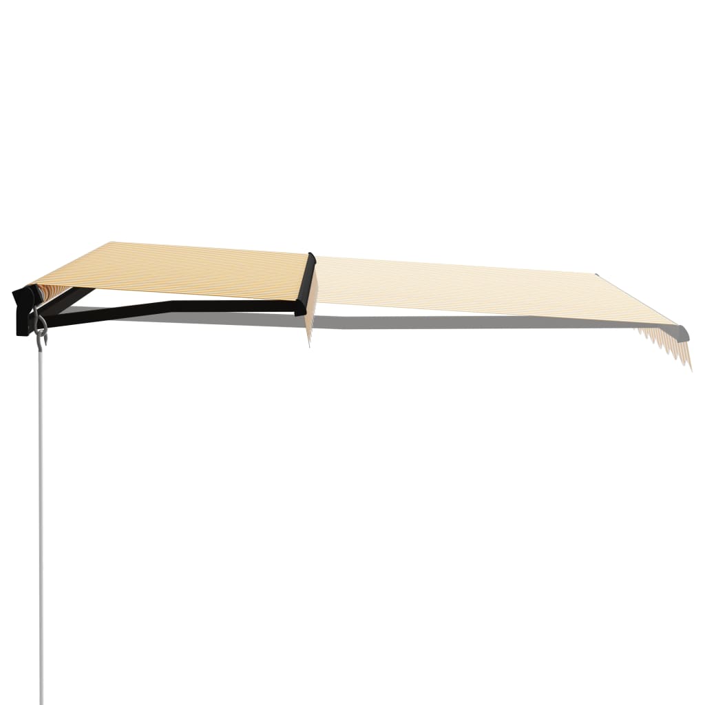 vidaXL Manual Retractable Awning 300x250 cm Yellow and White