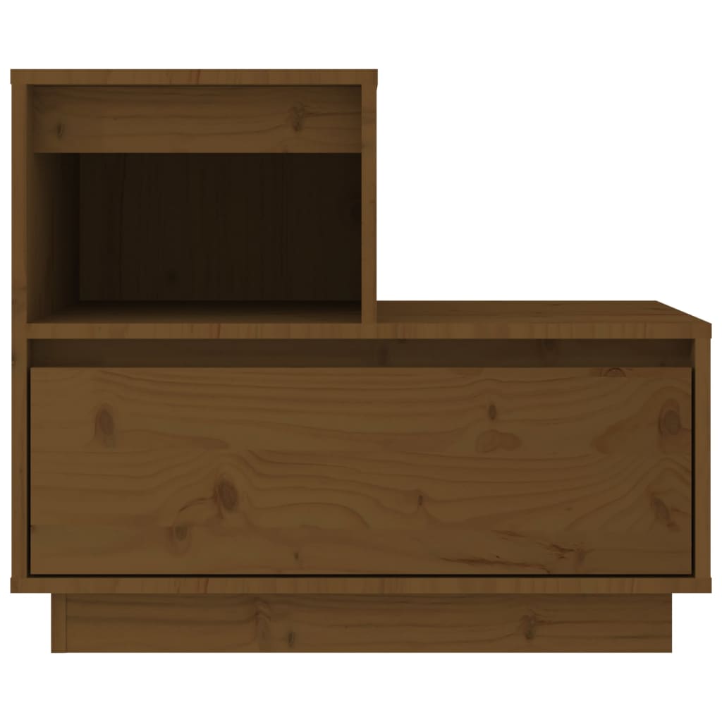 vidaXL Bedside Cabinet Honey Brown 60x34x51 cm Solid Wood Pine