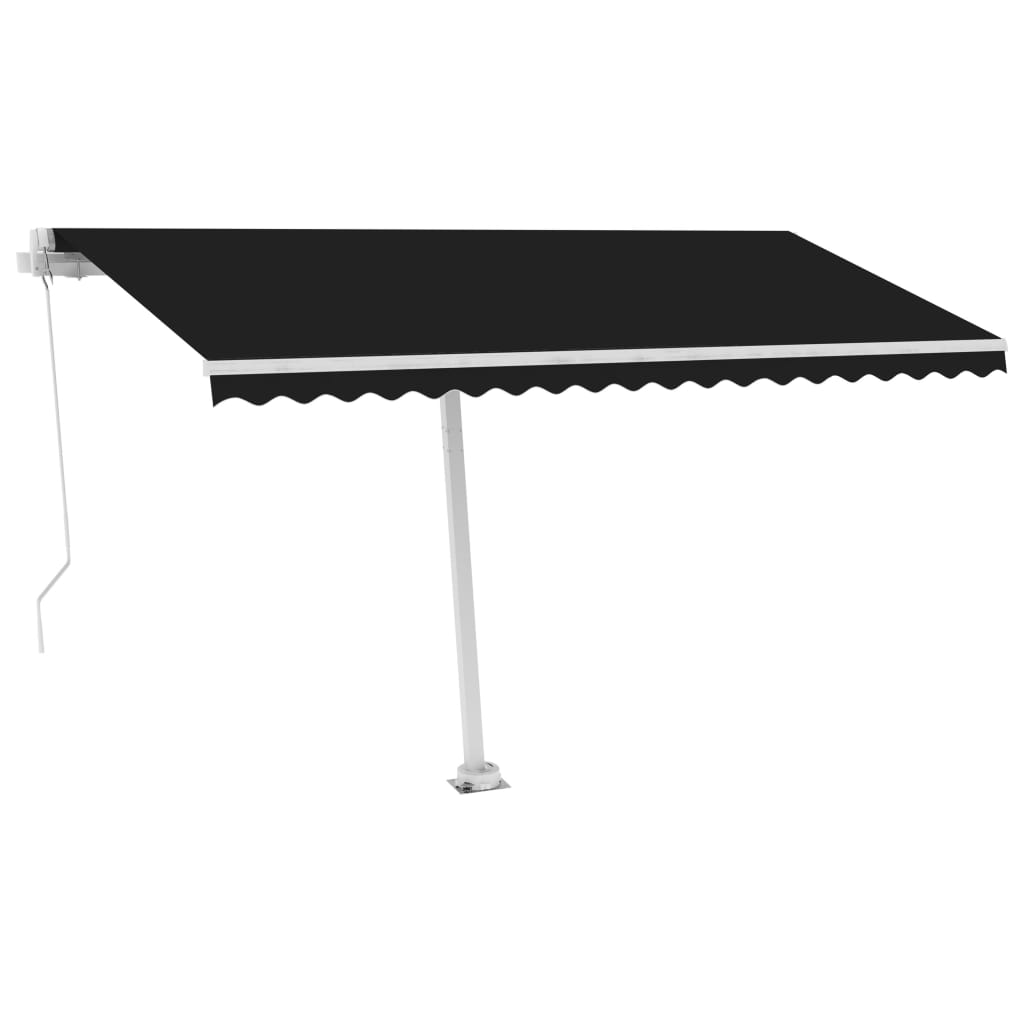 vidaXL Freestanding Manual Retractable Awning 450x300 cm Anthracite