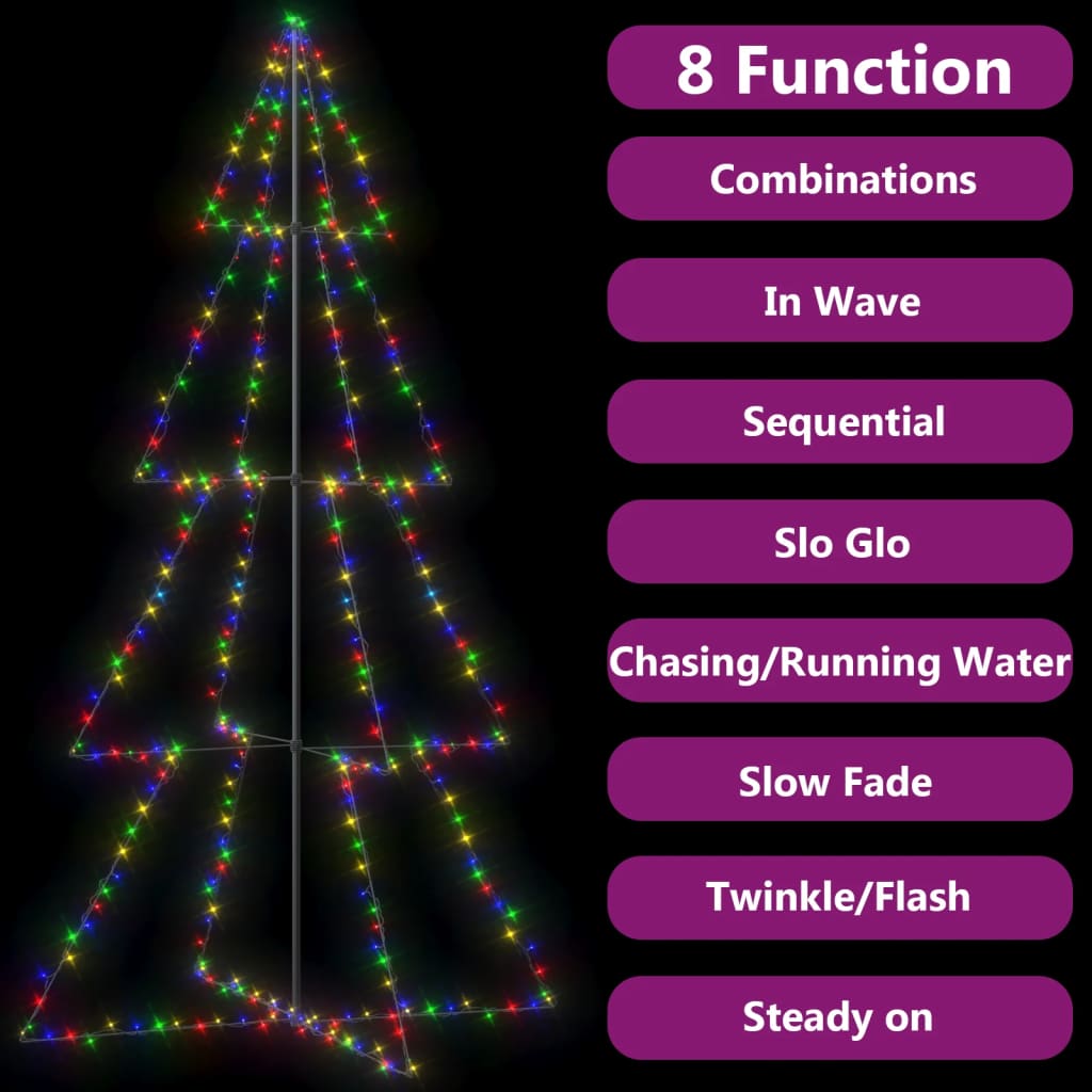 vidaXL Christmas Cone Tree 360 LEDs Indoor and Outdoor 143x250 cm