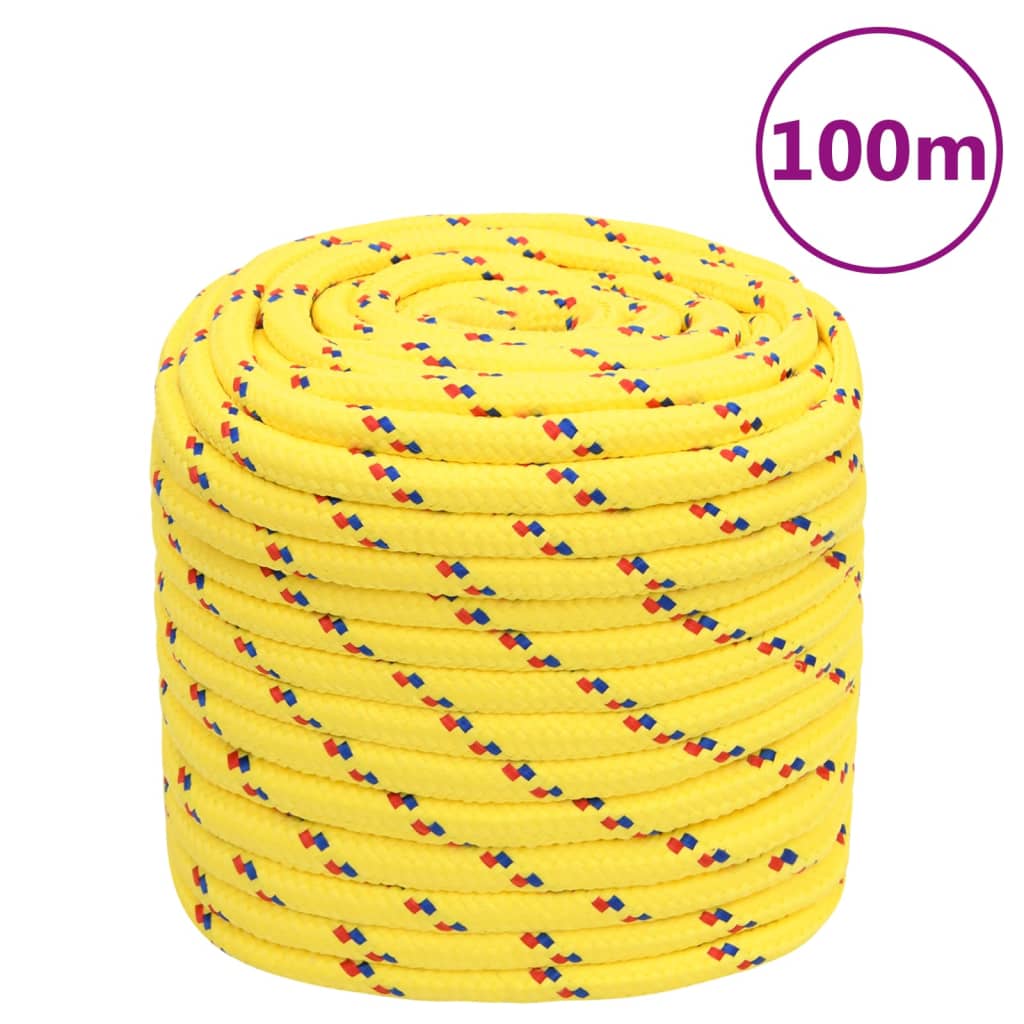 vidaXL Boat Rope Yellow 16 mm 100 m Polypropylene