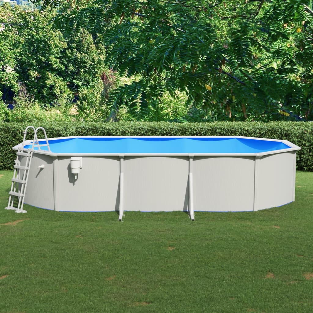 vidaXL Swimming Pool with Safety Ladder 610x360x120 cm