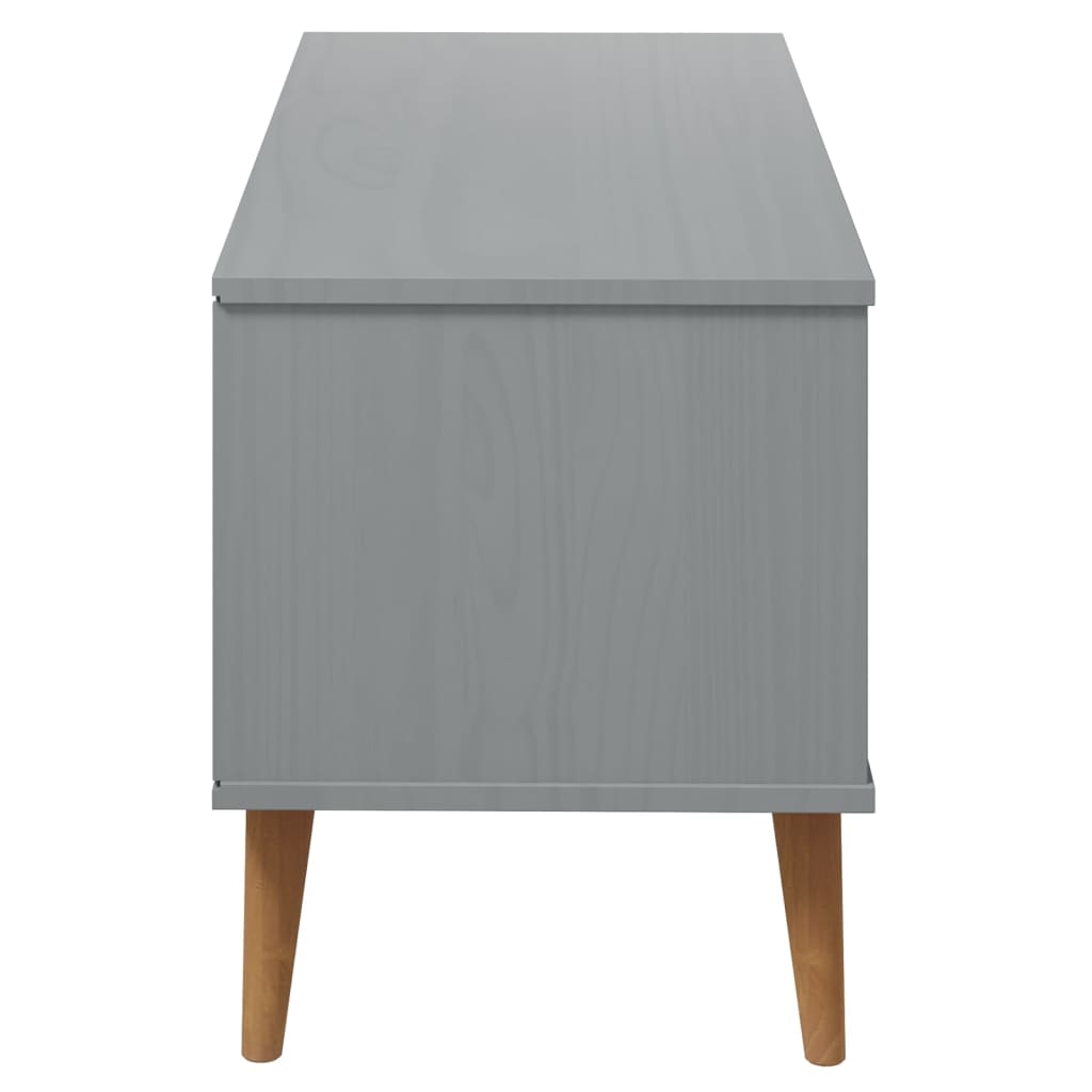 vidaXL TV Cabinet MOLDE Grey 106x40x49 cm Solid Wood Pine