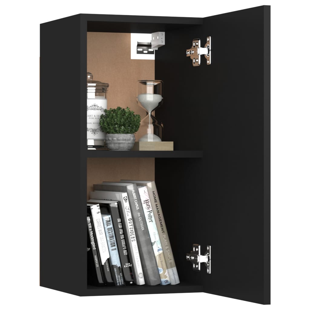 vidaXL TV Cabinet Black 30.5x30x60 cm Engineered Wood