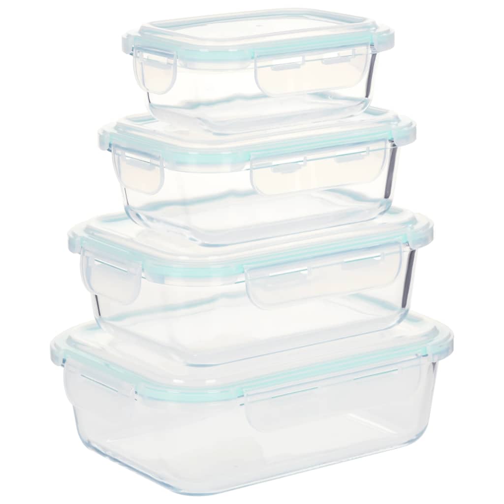 vidaXL Glass Food Storage Containers 4 Pieces