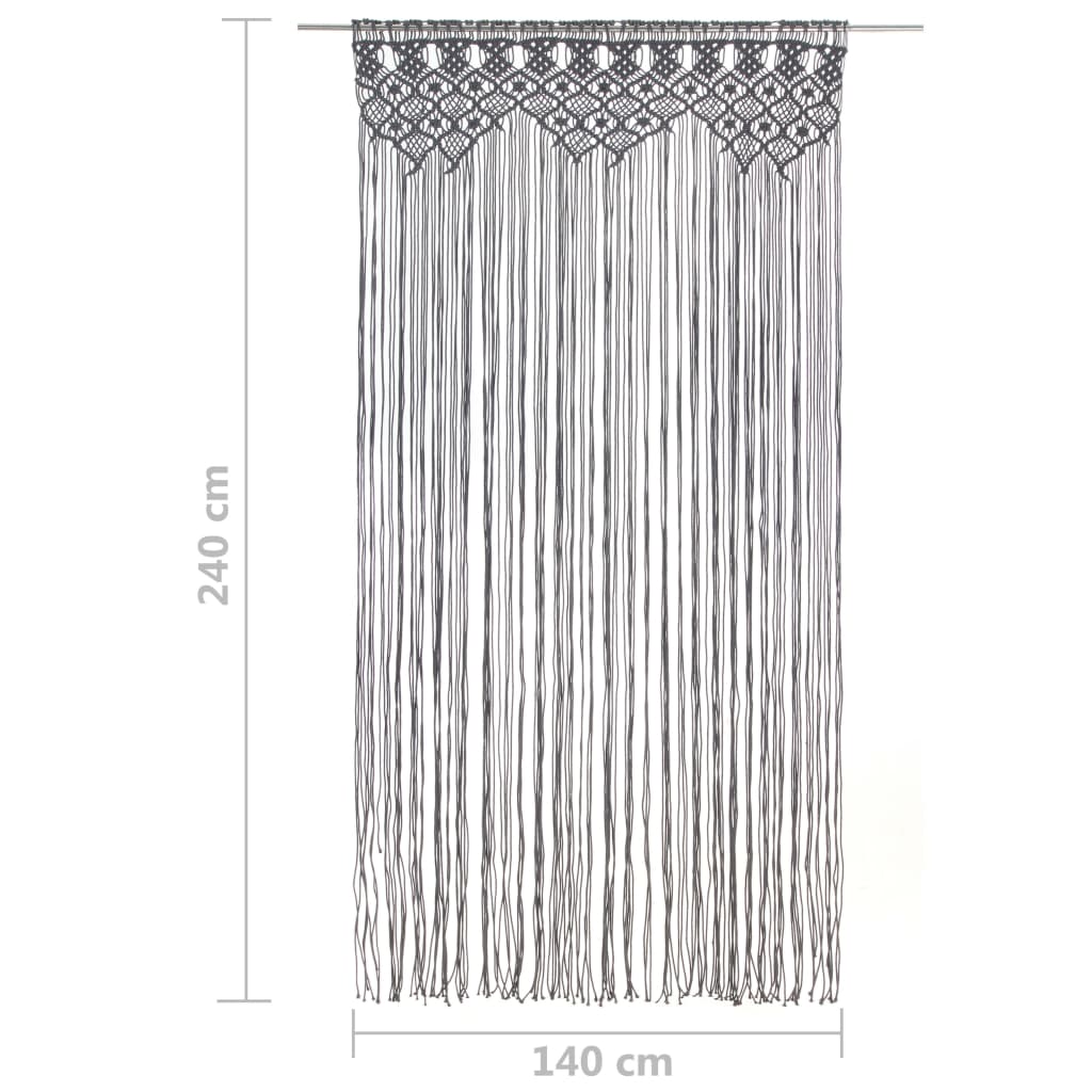 vidaXL Macrame Curtain Anthracite 140x240 cm Cotton
