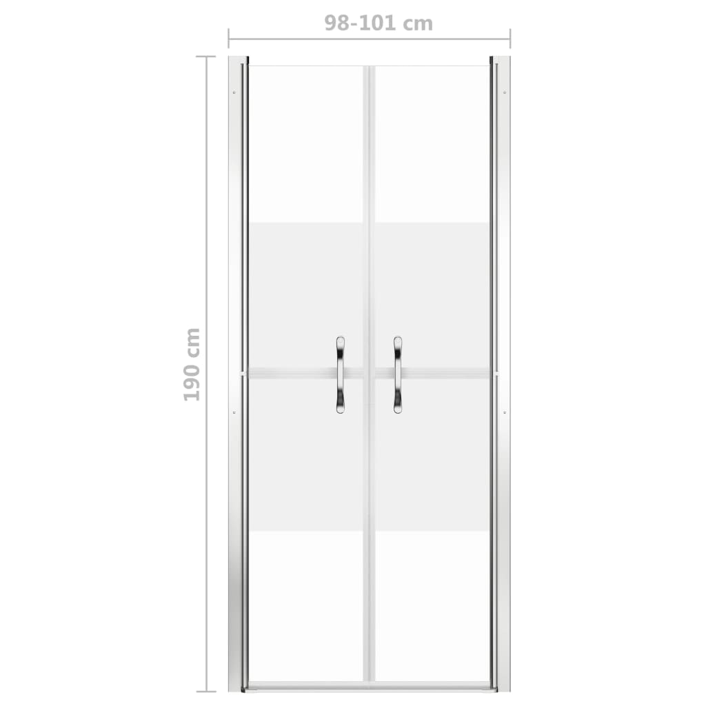 vidaXL Shower Door Half Frosted ESG 101x190 cm