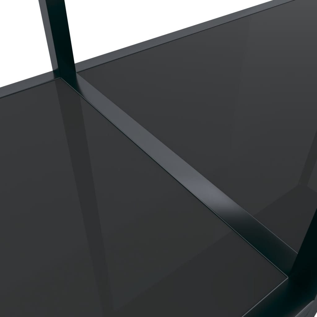 vidaXL Console Table Black 180x35x75.5 cm Tempered Glass