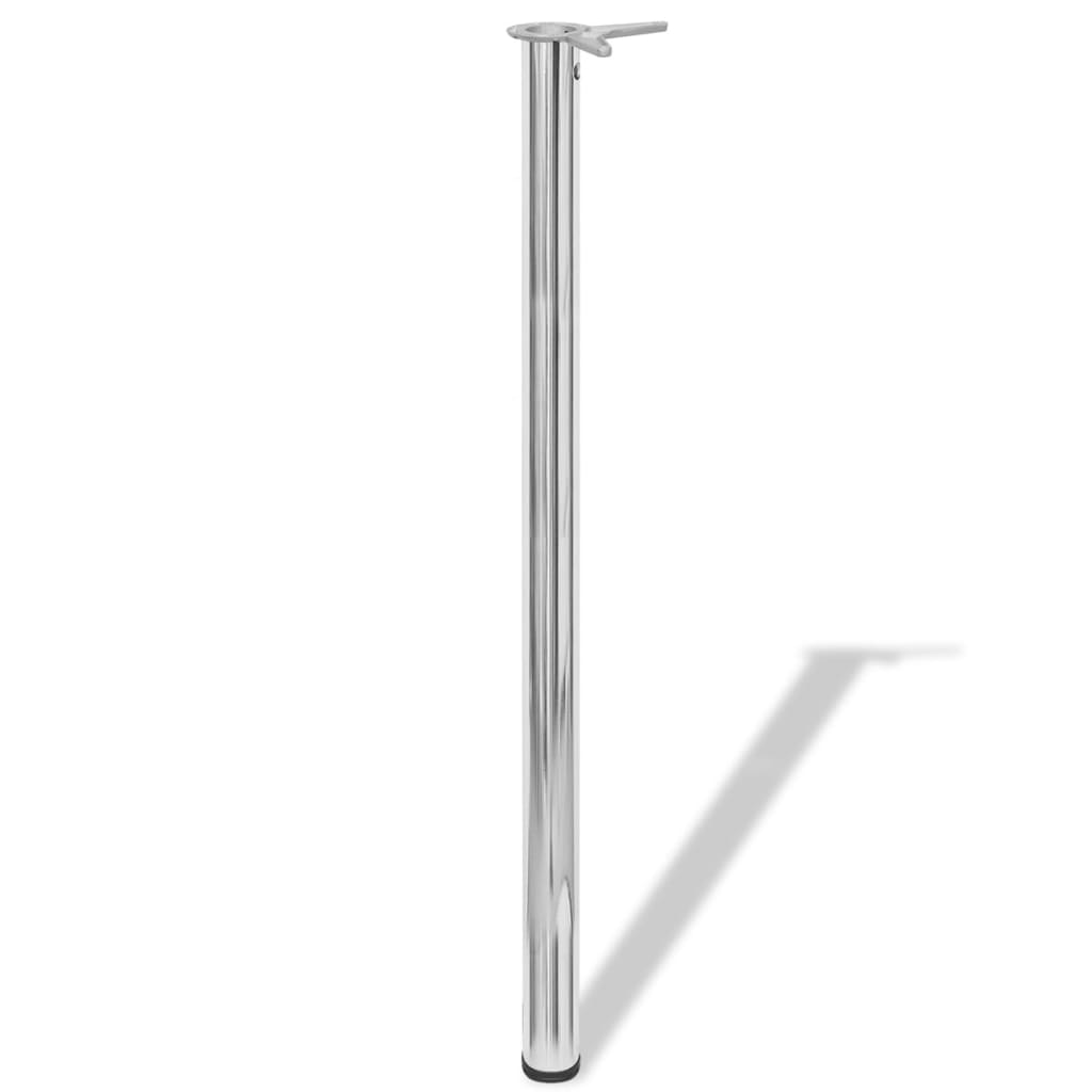 4 Height Adjustable Table Legs Chrome 1100 mm