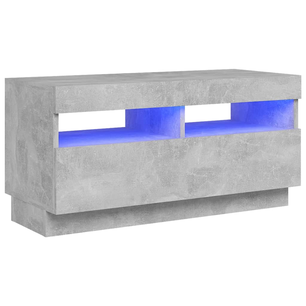 vidaXL TV Cabinet with LED Lights Concrete Grey 80x35x40 cm