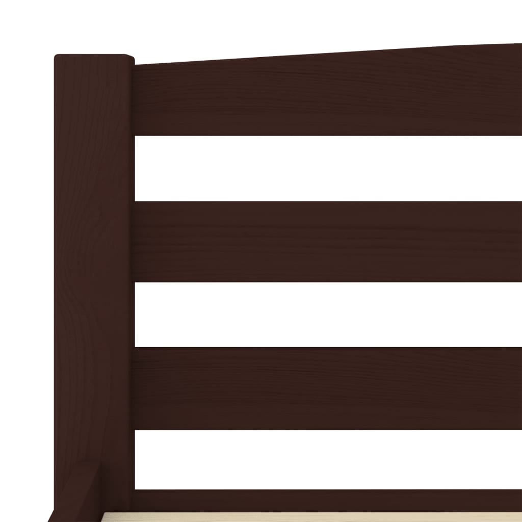 vidaXL Bed Frame Dark Brown Solid Pinewood 100x200 cm