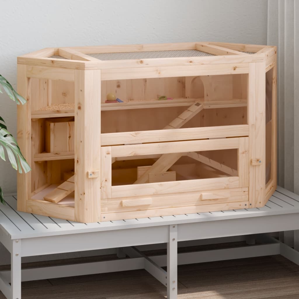 vidaXL Hamster Cage 80x40x43 cm Solid Wood Fir vidaXL.ie