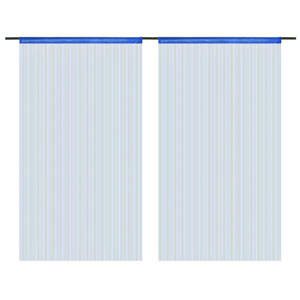 vidaXL String Curtains 2 pcs 100x250 cm Blue