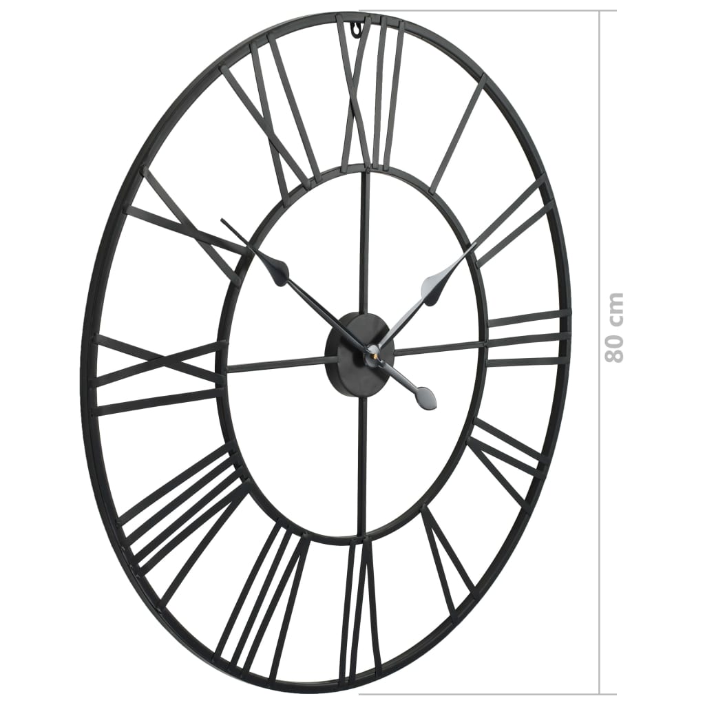vidaXL Vintage Wall Clock with Quartz Movement Metal 80 cm XXL