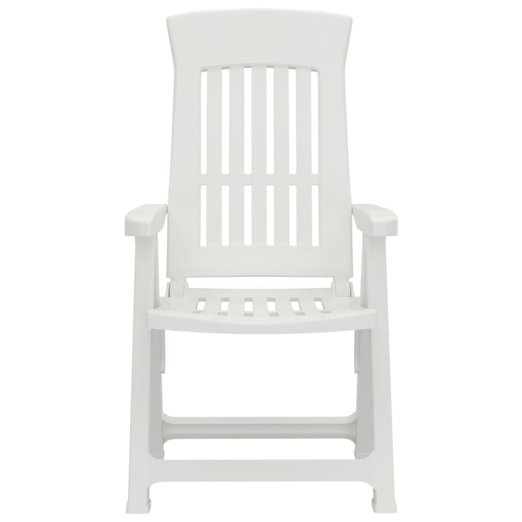 vidaXL Garden Reclining Chairs 2 pcs White PP