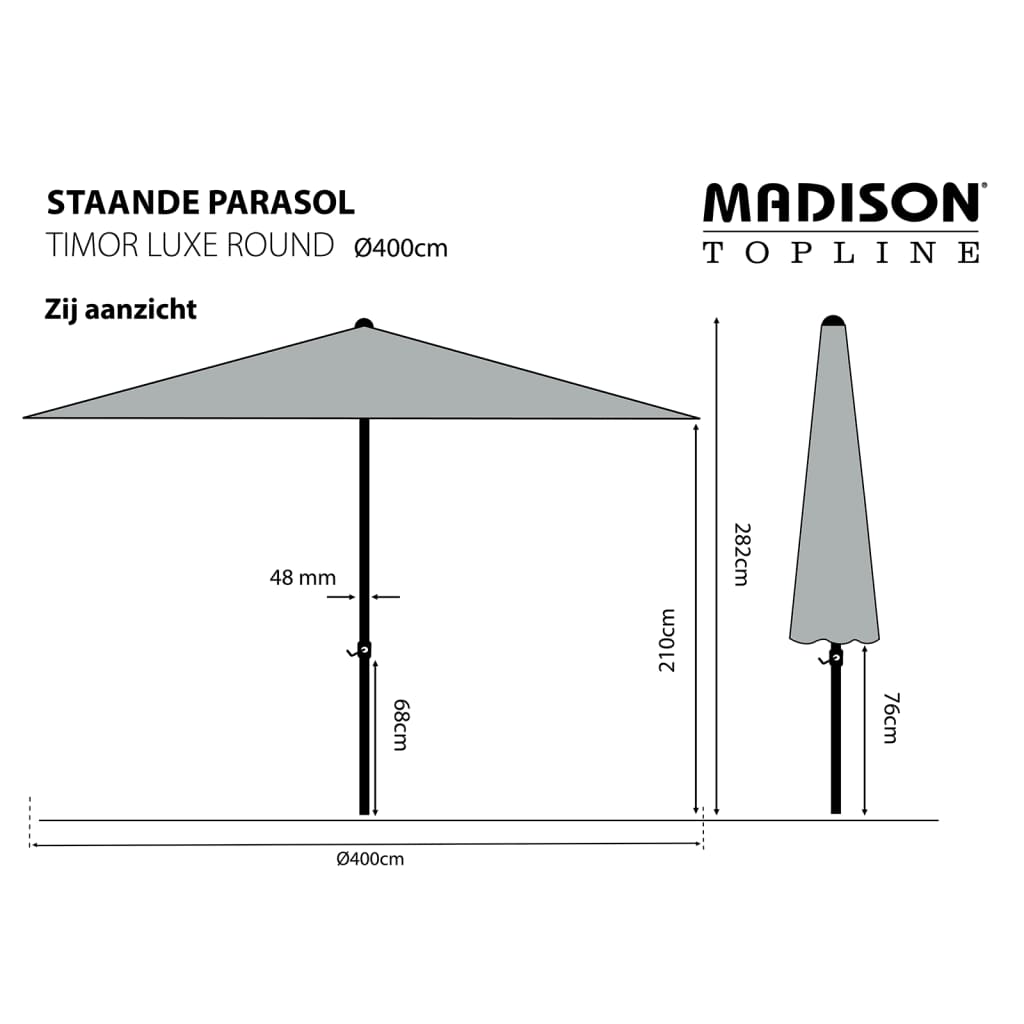 Madison Parasol Timor Luxe 400 cm Ecru PAC8P016