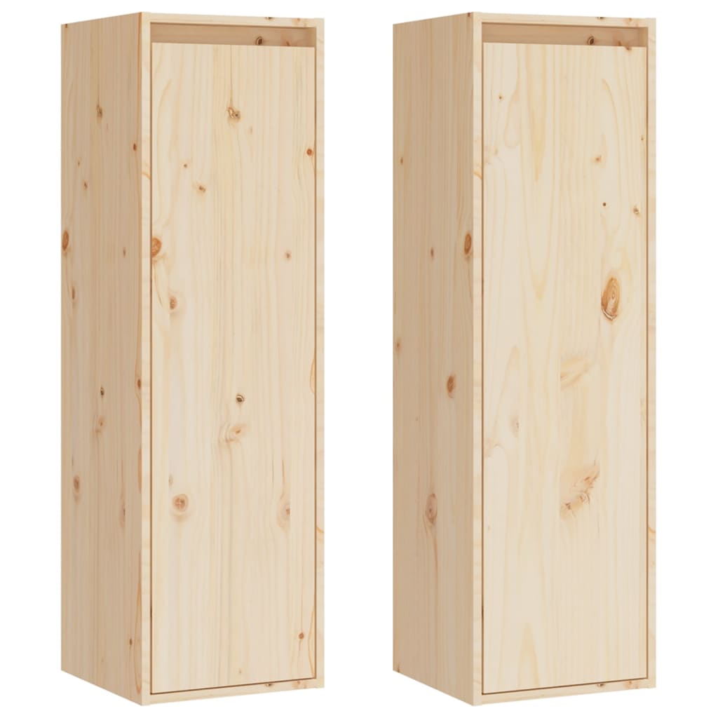 vidaXL Wall Cabinets 2 pcs 30x30x100 cm Solid Pinewood