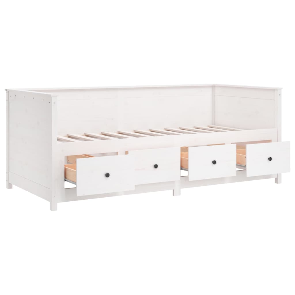 vidaXL Day Bed White 100x200 cm Solid Wood Pine