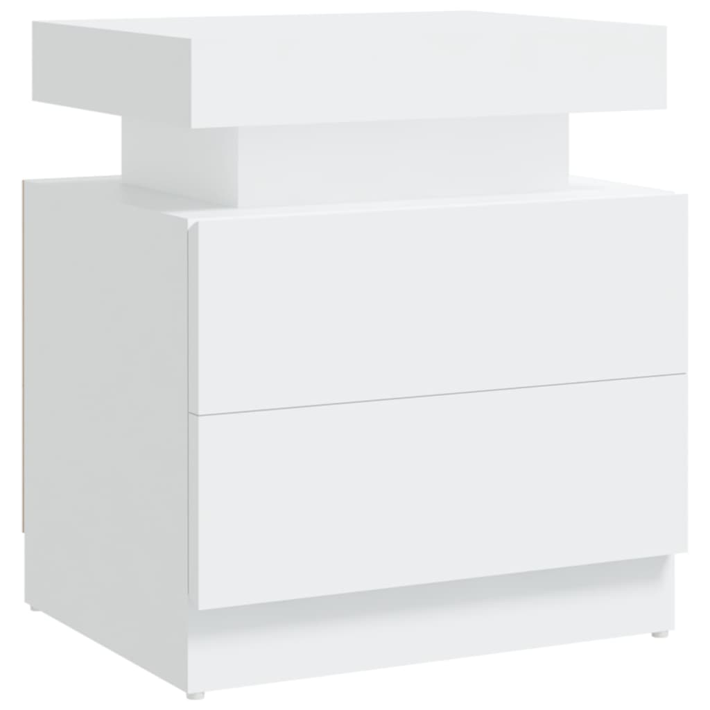 vidaXL Bedside Cabinet White 45x35x52 cm Chipboard