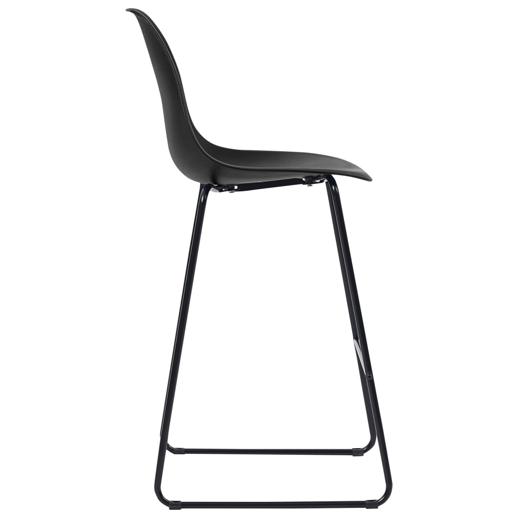vidaXL Bar Chairs 6 pcs Black Plastic