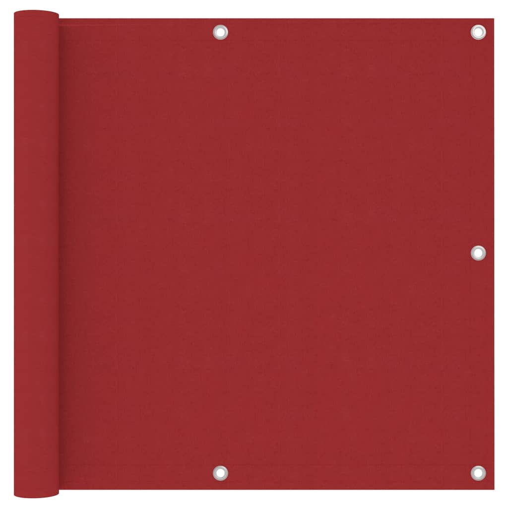 vidaXL Balcony Screen Red 90x500 cm Oxford Fabric