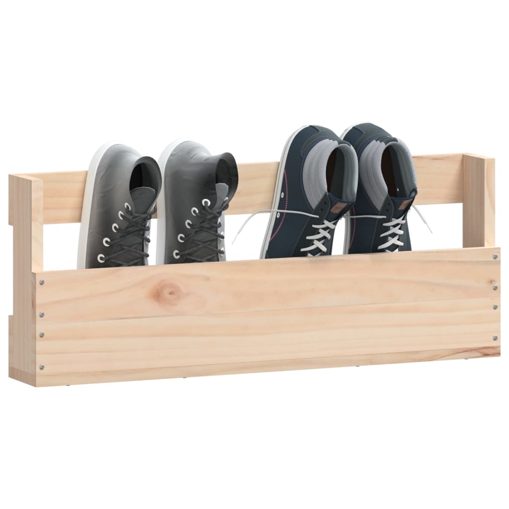 vidaXL Wall-mounted Shoe Racks 2 pcs 59x9x23 cm Solid Wood Pine