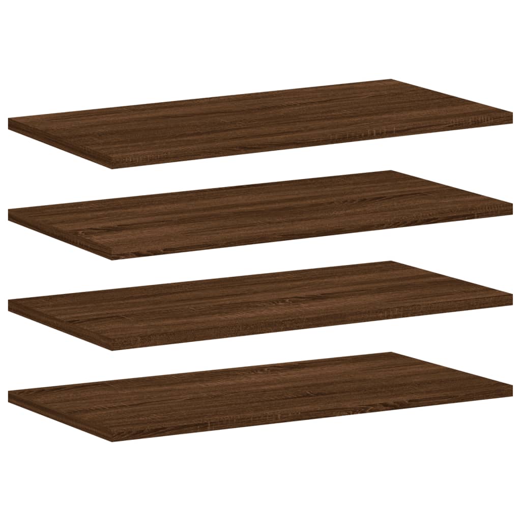 vidaXL Wall Shelves 4 pcs Brown Oak 60x20x1.5 cm Engineered Wood